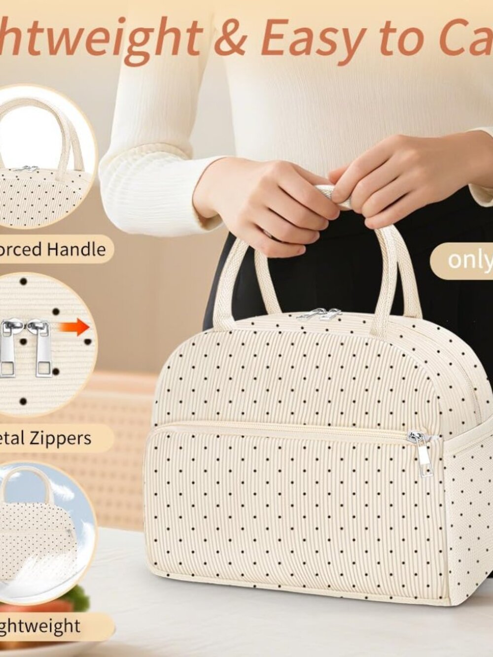 Lunch Bag Lunch Box for Women Men, Reusable Cute Corduroy Lunchbag - Leakproof, - Picture 8 of 9